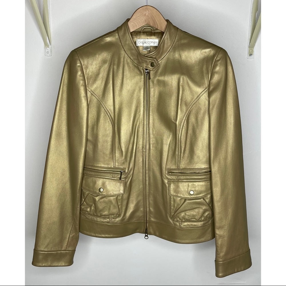 Casual Corner Women's Leather Coat